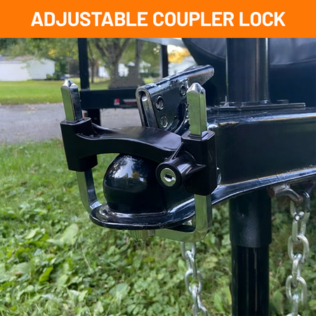 Vypart high-security trailer ball lock presented with its security keys and retail packaging