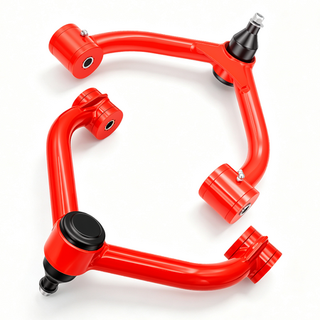 Vypart red front upper control arm pair for 2011–2019 Chevrolet Silverado and GMC Sierra 2500HD and 3500HD