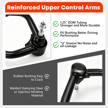 Compatible 2019-2026 Chevy Silverado and GMC Sierra 1500 truck equipped with Vypart upper control arms
