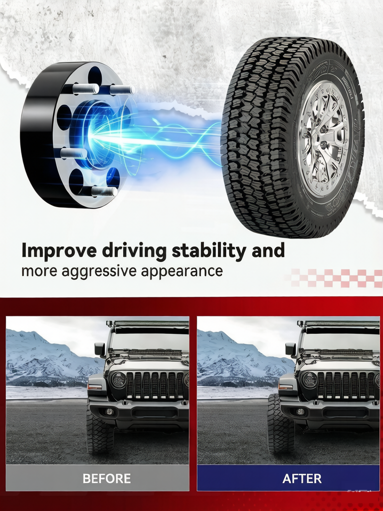 Vypart Wheel Spacers Before & After Installation - Dramatically Improved Vehicle Stance and Traction