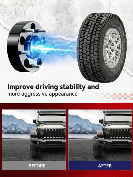 Vypart Wheel Spacers Before & After Installation - Dramatically Improved Vehicle Stance and Traction